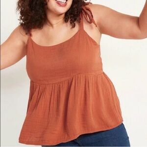 NWT Old Navy tie strap waist defined swing cami Size M